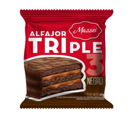 ALFAJOR MAZZEI CON BAN~O DE CHOCOLATE NEGRO 65GR