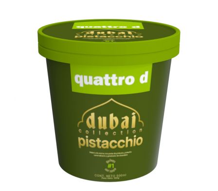 HELADO QUATTRO D PISTACCHIO DUBAI 500ML