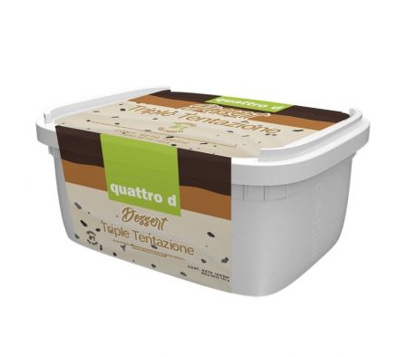 HELADO QUATTRO D DESSERT TRIPLE TENTACION 1000ML