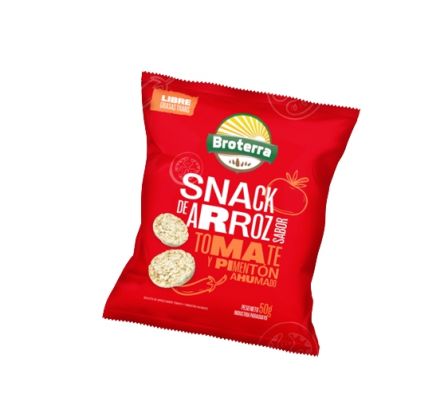 GALLETAS BROTERRA DE  ARROZ TOMATE Y PIMENTÓN 50GR