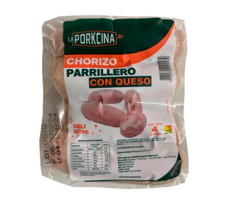 CHORIZO LA PORKCINA PARRILLERO C/QUESO ENVA 4 UN