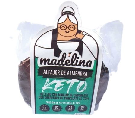 ALFAJOR MADELINA KETO RE/MAJAR D/CHOCOLATE 60GR