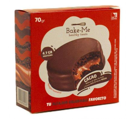 ALFAJOR BAKE-ME CACAO RELL. DE DULCE DE LECHE 70GR