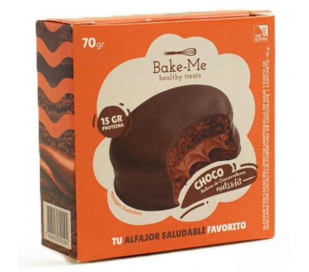 ALFAJOR BAKE-ME CHOCO RELL. DE CHOCOAVELLANAS 70GR