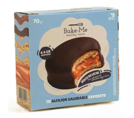 ALFAJOR BAKE-ME CHOCO RELL.DULCE DE LECHE 70GR