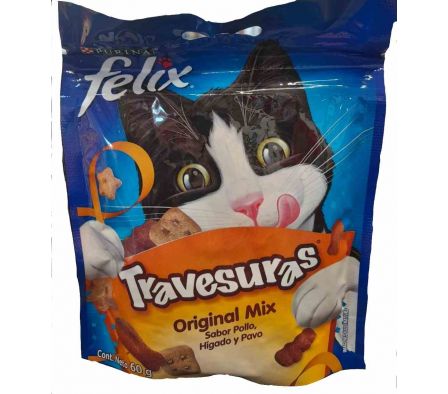 ALIMENTOS P/GATO FELIX TRAVESURAS ORIGINAL MIX 60G