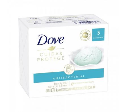 JABON TOCADOR DOVE ANTIBACTL CUIDA Y PROT 3 X 90G