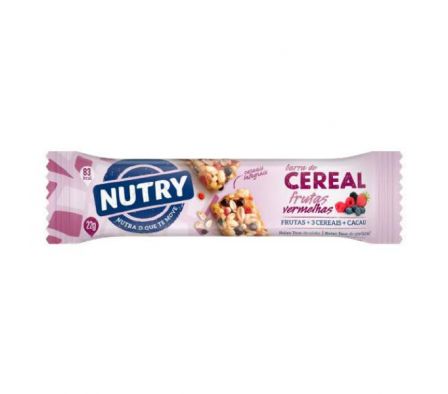 BARRA DE CEREAL NUTRY FRUTAS VERMELHAS/COOKIES 22G