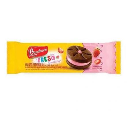GALLETITAS  BAUDUCCO RELLENOS DE FRUTILLA 65GR.