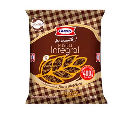 FIDEOS FUSILLI CAROZZI INTEGRAL 400 GR