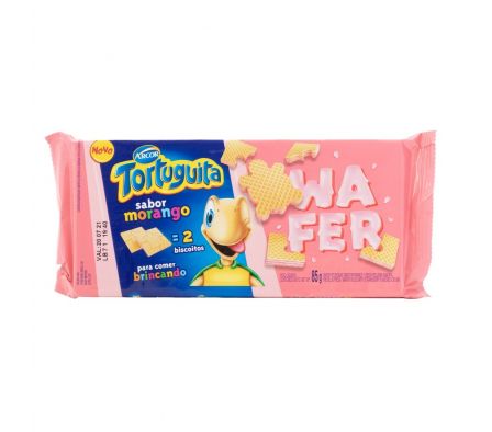 WAFER TORTUGUITA MORANGO 85G