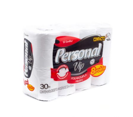 PAPEL HIG. PERSONAL DOBLE HOJA VIP NEUTRO X 8 UNDS
