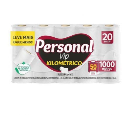 PAPEL HIGIENICO PERSONAL D.H VIP KM 20 ROLLOS X 50