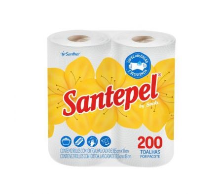 TOALLA DE COCINA SANTEPEL BLANCA 2 ROLLOS X 100M