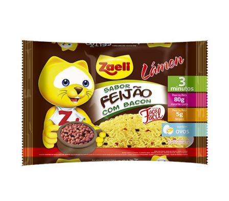 FIDEOS ZAELI  INSTANT.SABOR  POROTO BACON  85G