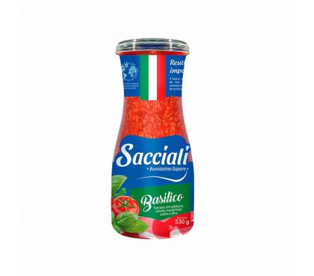 SALSA DE TOMATES SACCIALI BASÍLICO 530 GR