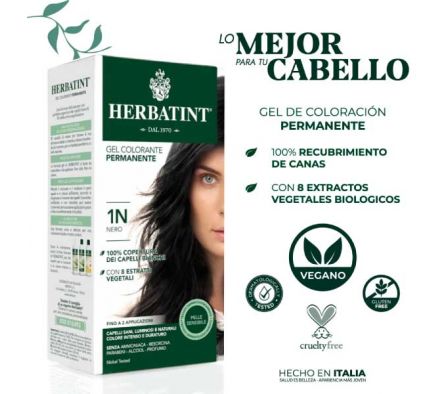 TINTE HERBATINT 1N GEL COLORACION PERMANENTE