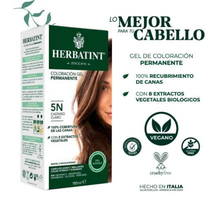 TINTE HERBATINT 5N GEL COLORACION PERMANENTE