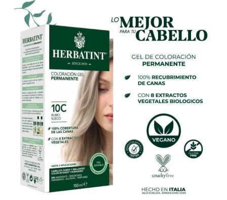 TINTE HERBATINT 10C GEL COLORACION PERMANENTE
