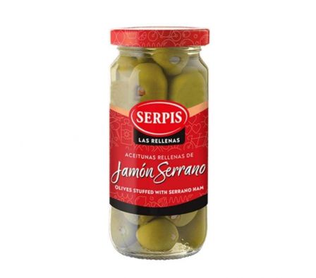 ACEITUNA SERPIS JAMON SERRANO FRASCO 235GR