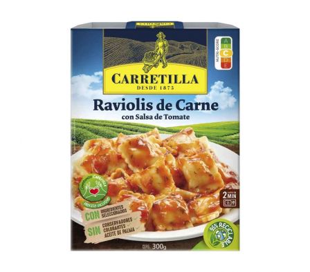 RAVIOLIS CARRETILLA CARNE C/ TOMATE 300GR