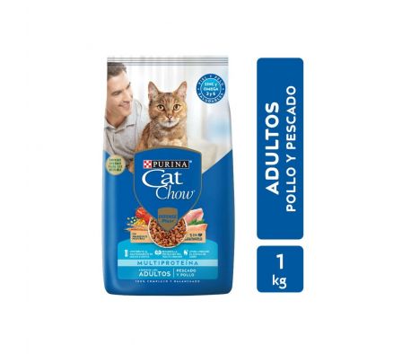 ALIMENTO P/GATO CAT CHOW PESCADO POLLO ADULTO 1KG