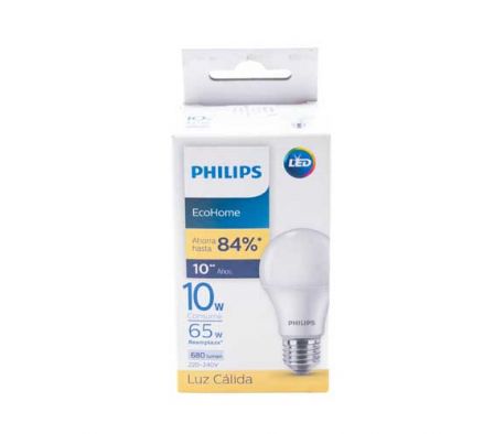 LAMPARA PHILIPS LED BULB 10W E27 LUZ CALIDA