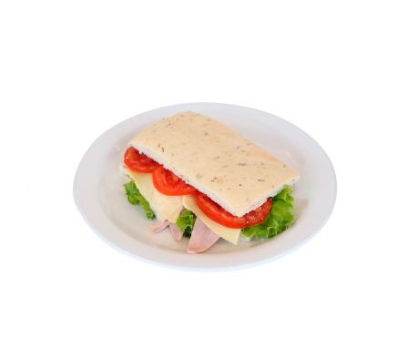 SANDWICH FOCACCIA C/JAMON Y QUESO X UN