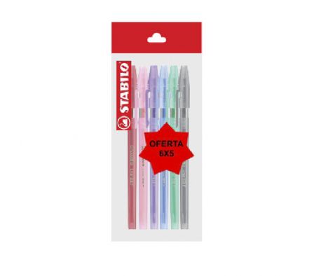BOLIGRAFO STABILO LINER X 5+1 GRATIS 