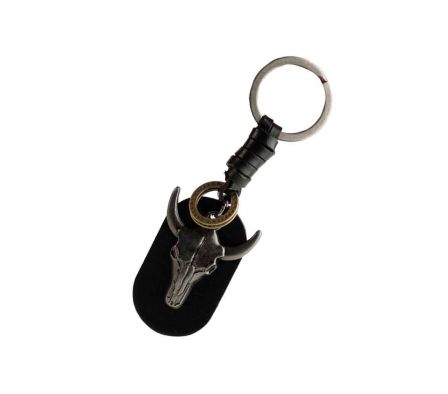 LLAVERO PLATEADO/NEGRO FORMA CIERVO