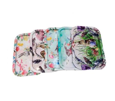 BANDEJA ESTAMPADA 34*23CM D/METAL REF 9412-18