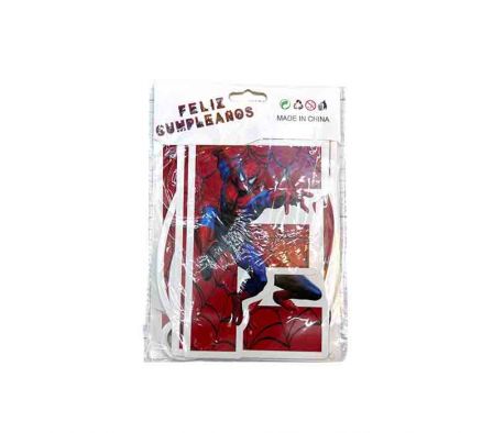 CARTEL DECORATIVO P/CUMPLEAÑOS DI/SPIDER-MAN 15,5X