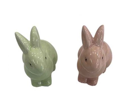 CONEJOS D/PASCUA DECORATIVO 9X6X10CM CERAMIC REF 6