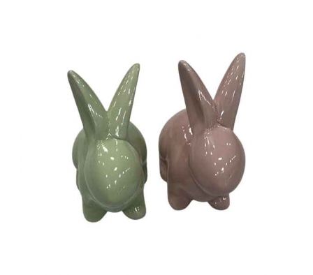 CONEJOS D/PASCUA DECORATIVO 11X12CM CERAMIC REF 66