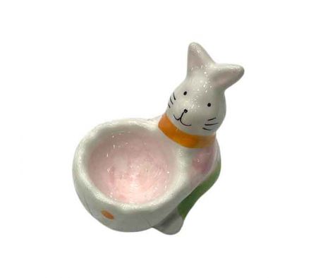 PORTA HUEVO D/PASCUA C/CONEJO 8X8CM CERAMIC 66259