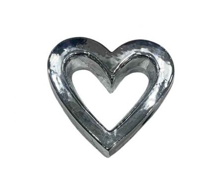 DECORACION CORAZON HUECO 11X11CM CERAMIC REF 66259