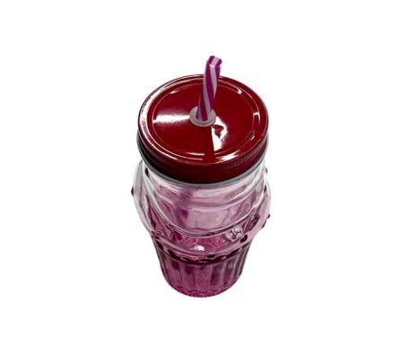 BOTELLA MASON DEGRADE C/PAJITA 19X7CM VIDRIO REF 6