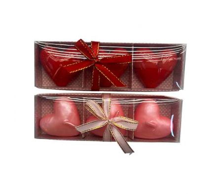 SET VELA AROMATICA CORAZON 3PCS 16X5CM REF B7-6961