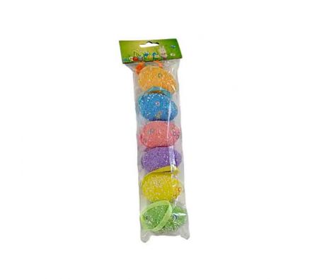 HUEVOS D/PASCUAS D/COLORES 6PCS E/BOLSA 6X3,5CM RE