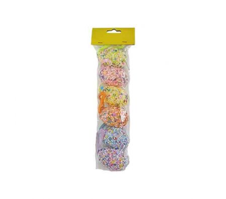 HUEVOS D/PASCUAS D/COLORES 6PCS E/BOLSA 6X3,5CM RE