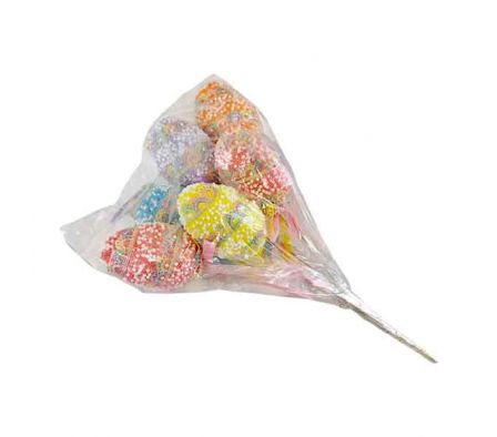 RAMO D/HUEVO PASCUAS D/COLORES 6PCS 4,6CM REF B3-7