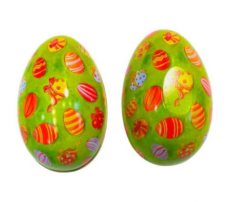 POTE HUEVO D/PASCUA ESTAMP 12,5X8,7X8,5CM METAL RE