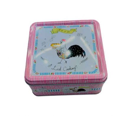 POTE CUADR. GALLO 12,3X12X5,3CM METAL REF 9412-88