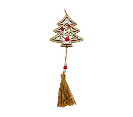 COLGANTE ARBOL NAVIDEÑO 28CM MADERA REF 6187-7