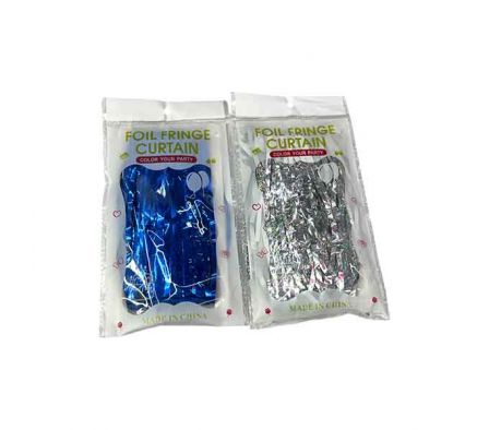 CORTINA P/FIESTA METALIZADA E/TIRAS 2X1M PLASTIC R