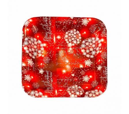 BANDEJA CUADR NAVIDEÑA 29CM MELAMINA REF 35294-53