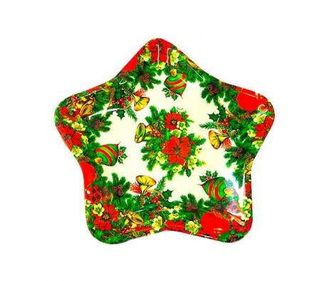 BANDEJA ESTRELLA NAVIDEÑA 25X2CM MELAMINA