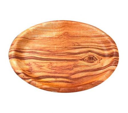 BANDEJA OVALADA SIMIL MANDERA 47X36X3,5CM MELAMINA