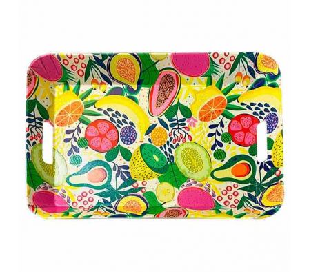 BANDEJA ESTAMP FRUTAS 33X22CM MELAMINA REF 35294-9