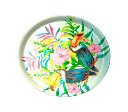BANDEJA ESTAMP TUCAN 31X31CM MELAMI REF 35294-110